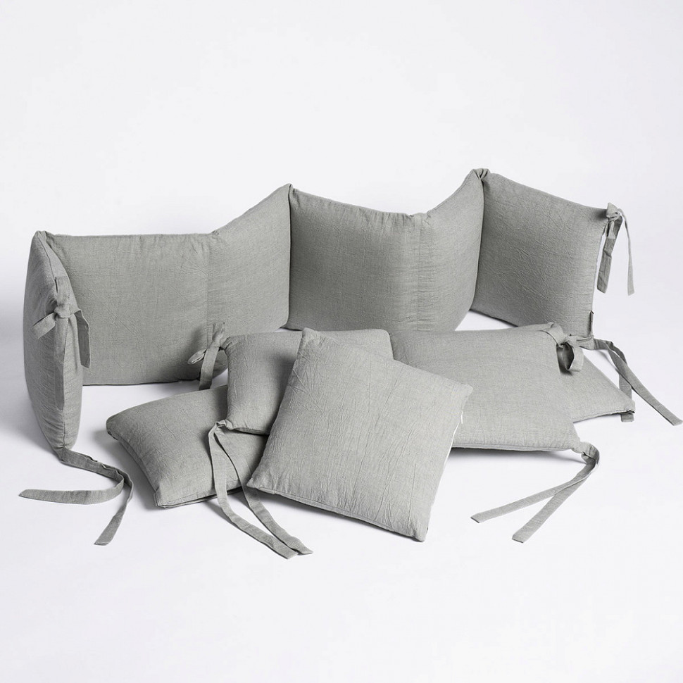 Бортик в кроватку Perina Soft Cotton серо-оливковый