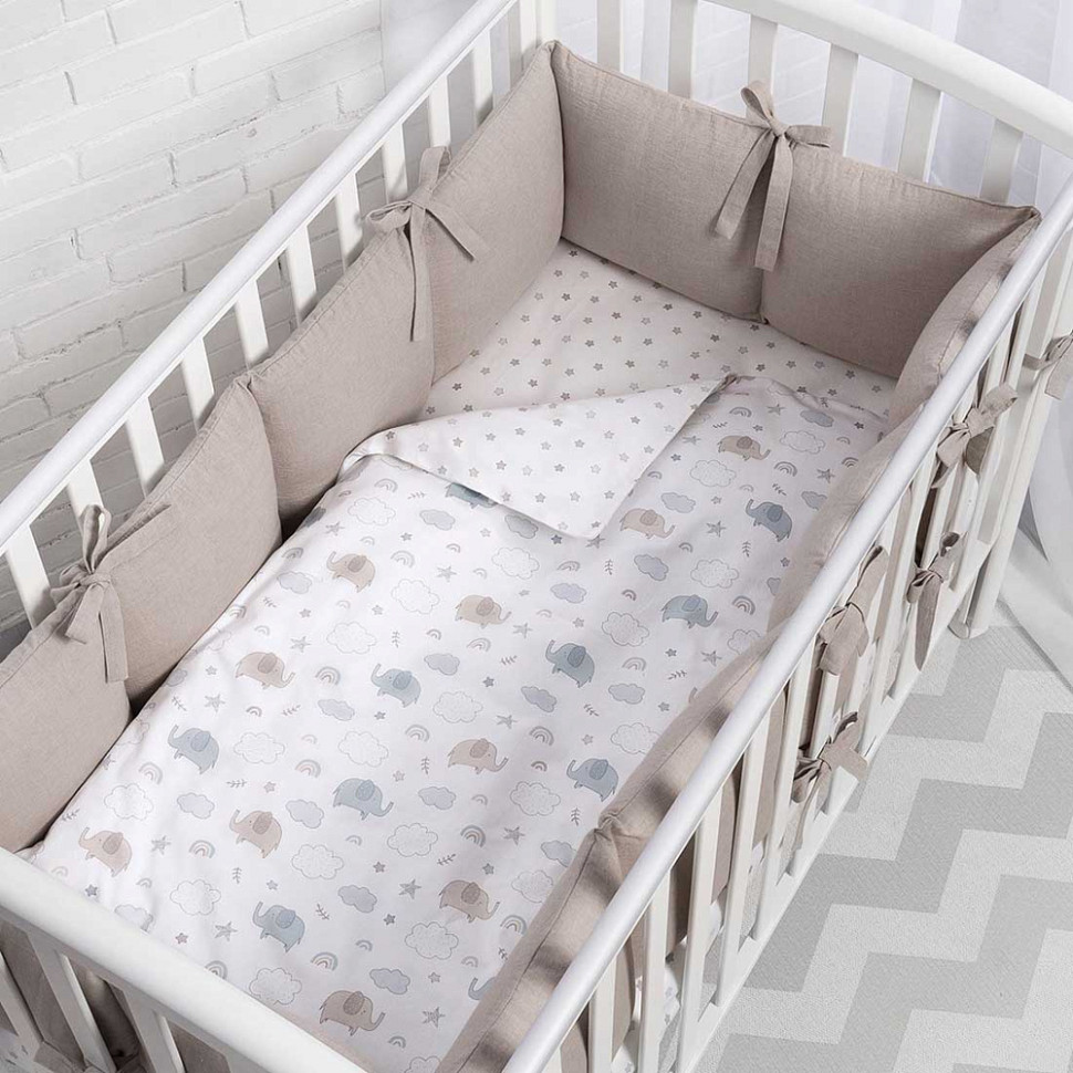 Бортик в кроватку Perina Soft Cotton песочный