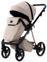 Детская коляска Adamex Quantum Superstar Deluxe 2 в 1 Q-STAR155-K (СВ.БЕЖ.КОЖА+СВ.БЕЖ.ДНО+БЕЖ.РАМА)