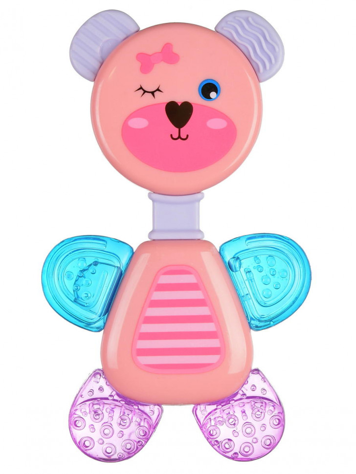 Прорезыватель-погремушка Uviton Flexy Bear 0276 розовый