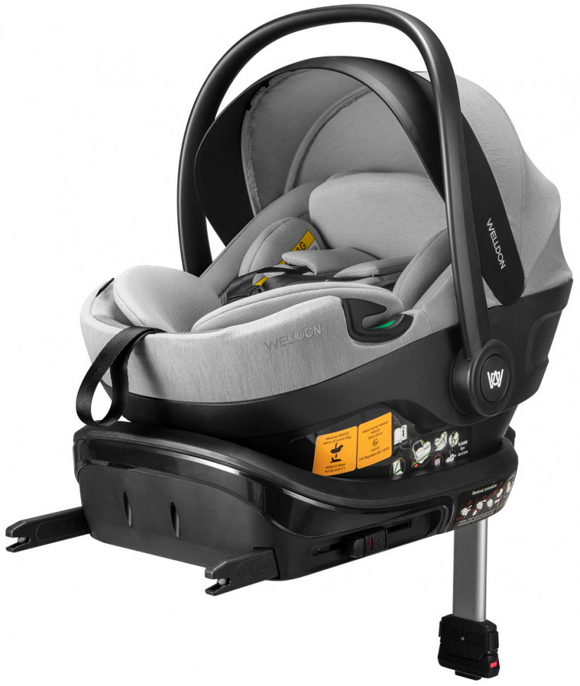 Детская коляска Peppy Monaco Thermo 4 в 1 с автокреслом Welldon Crown 2 Grey и базой Green (зеленый), рама серо-коричневая