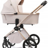 Детская коляска Peppy Monaco Plus 4 в 1 с автокреслом Welldon Crown 2 Beige и базой Beige (бежевый), рама беж, шлифованный алюминий