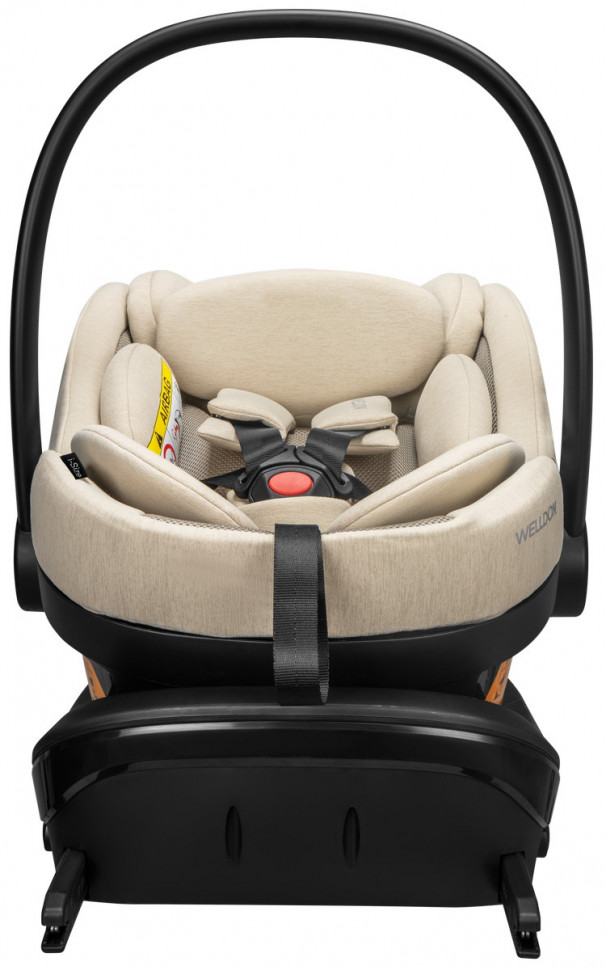 Детская коляска Peppy Monaco Plus 4 в 1 с автокреслом Welldon Crown 2 Beige и базой Beige (бежевый), рама беж, шлифованный алюминий