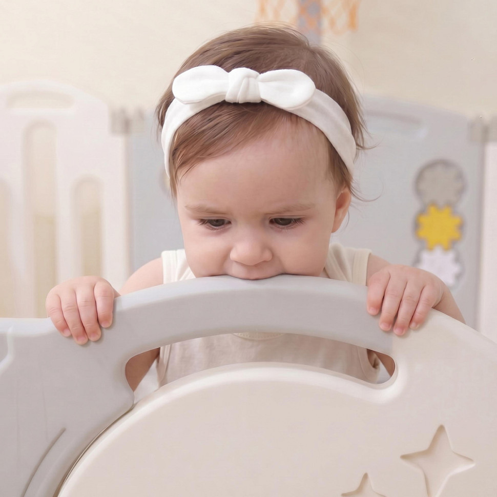 Манеж UNIX Kids DeLuxe V2 Делюкс 150 x 180 см, с баскетбольным кольцом и ковриком серый