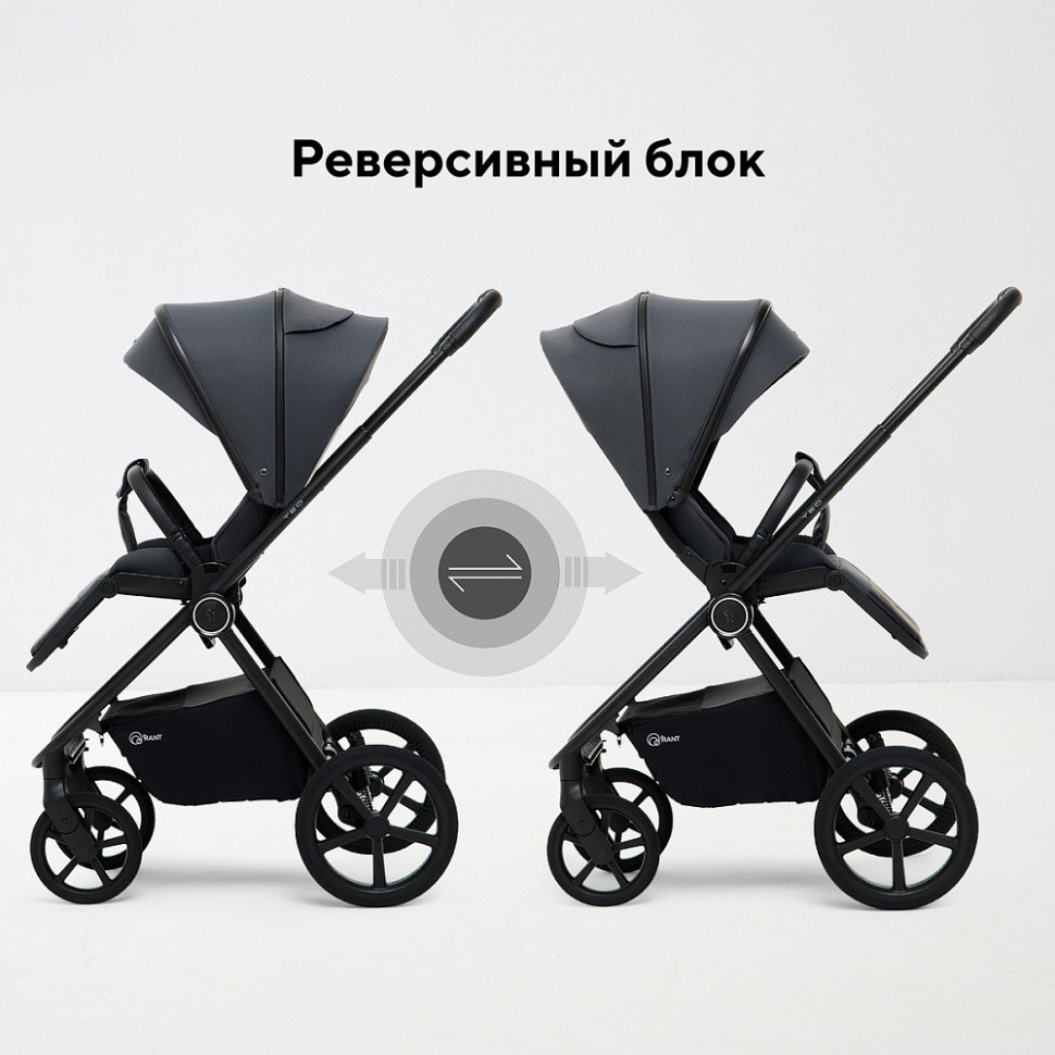 Детская коляска Rant Teo Soft 3 в 1 с автокреслом Evomax Grey Graphite