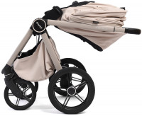 Детская коляска Peppy Monaco Plus 4 в 1 с автокреслом Verona Black и базой Cream (кремовый), рама бежевая