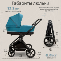 Детская коляска Sweet Baby Cupola New 2 в 1 Ocean Green