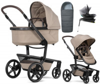 Детская коляска 4 в 1 Joolz Day 5 и автокресло Baby-Safe Core Frost Grey и база Baby-Safe Core без адаптеров + конверт в подарок Sandy taupe