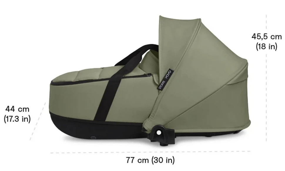 Коляска для новорожденных Stokke YOYO3 Newborn Shell 0+ рама чёрная Black Olive Коляска для новорожденных Stokke YOYO3 Newborn Shell 0+ рама чёрная Black Olive
