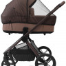 Детская коляска Peppy Soho 3 в 1 с автокреслом Jet Brown Cappuccino (капучино) рама шоколад