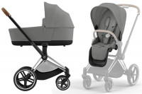 Коляска Cybex Priam IV Chrome Brown complete Cloud T Mirage Grey Plus Base T 4 в 1 Mirage Grey
