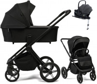 Детская коляска Peppy Monaco Plus 4 в 1 с автокреслом Jovikids Aria Black и базой Black (черный), рама черная