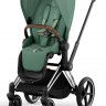Коляска 3 в 1 Cybex Priam IV Chrome Brown complete и автокресло Aton B2 i-Size Bay Blue Leaf Green