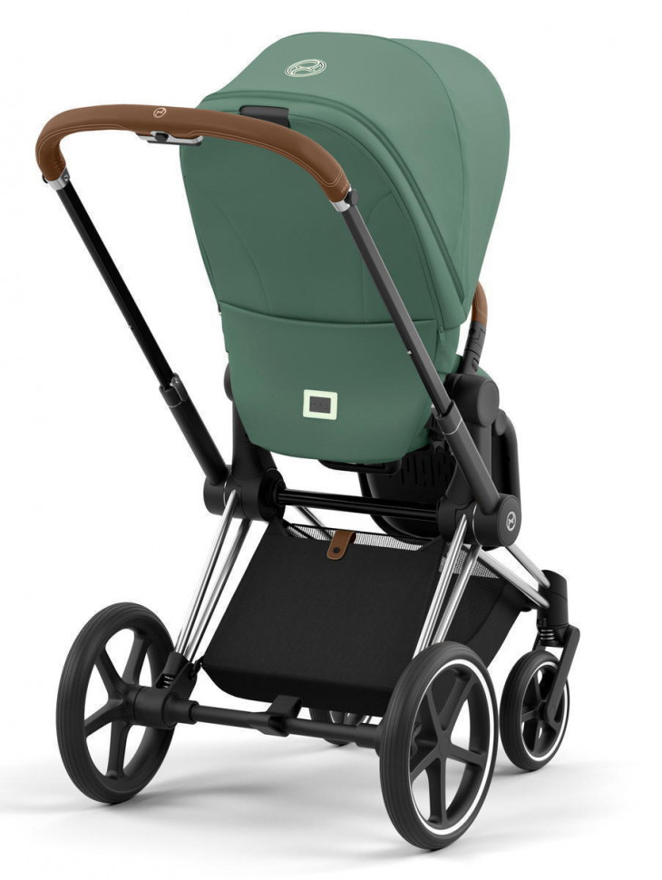 Коляска 3 в 1 Cybex Priam IV Chrome Brown complete и автокресло Aton B2 i-Size Bay Blue Leaf Green