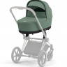 Коляска 3 в 1 Cybex Priam IV Chrome Brown complete и автокресло Aton B2 i-Size Bay Blue Leaf Green
