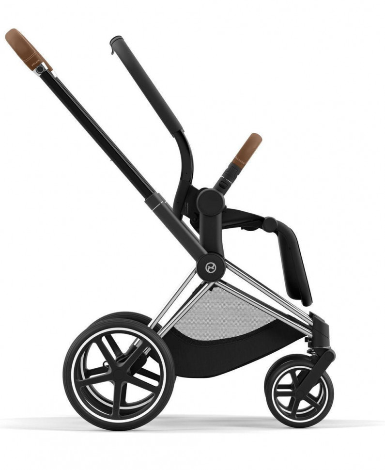 Коляска 3 в 1 Cybex Priam IV Chrome Brown complete и автокресло Aton B2 i-Size Bay Blue Leaf Green