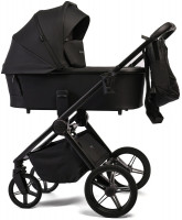 Детская коляска Peppy Monaco Plus 2 в 1 Black (черный), рама черная