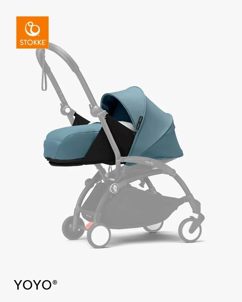 Коляска для новорожденных Stokke YOYO3 Newborn Pack 0+ рама чёрная Black Aqua Коляска для новорожденных Stokke YOYO3 Newborn Pack 0+ рама чёрная Black Aqua