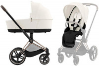 Коляска Cybex Priam IV Rosegold complete Cloud G Ocean Blue Plus Base G3 4 в 1 Off White
