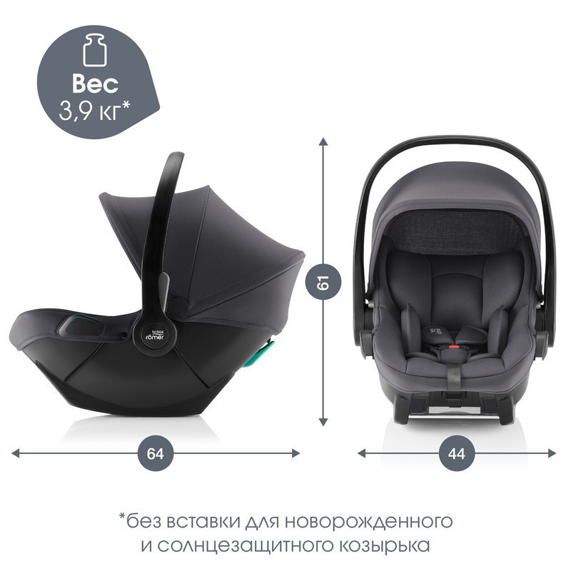 Детская коляска 4 в 1 Joolz Day 5 и автокресло Baby-Safe Core Midnight Grey и база Baby-Safe Core без адаптеров + конверт в подарок Stone grey