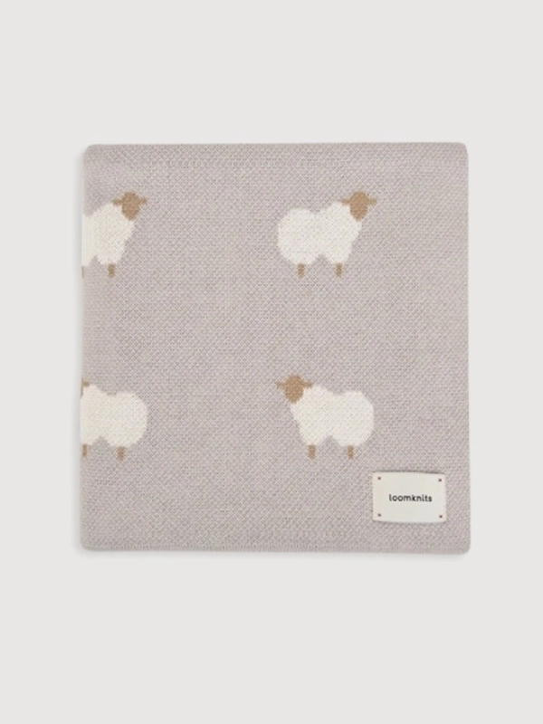 Плед детский Loomknits Animal Sheeps W164 серый